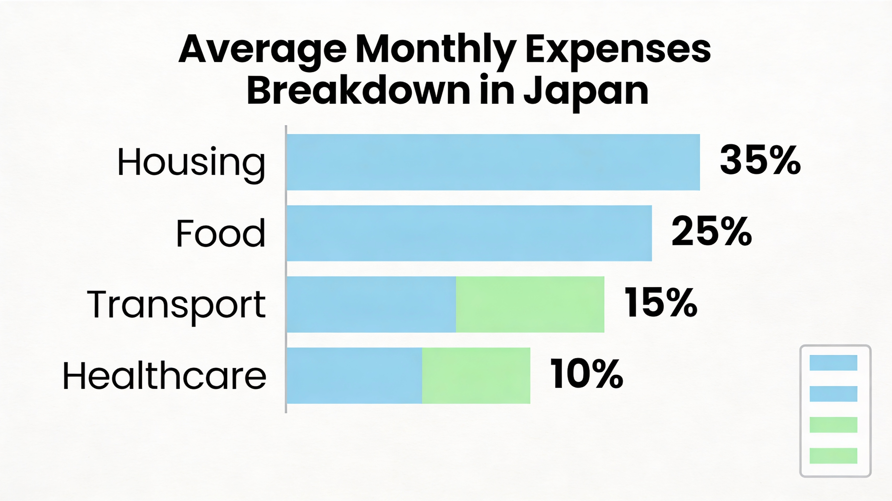 Breakdown of average monthly living expenses in Japan